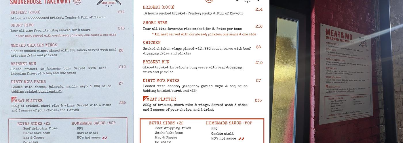 Meat & Mo Smokehouse Menu