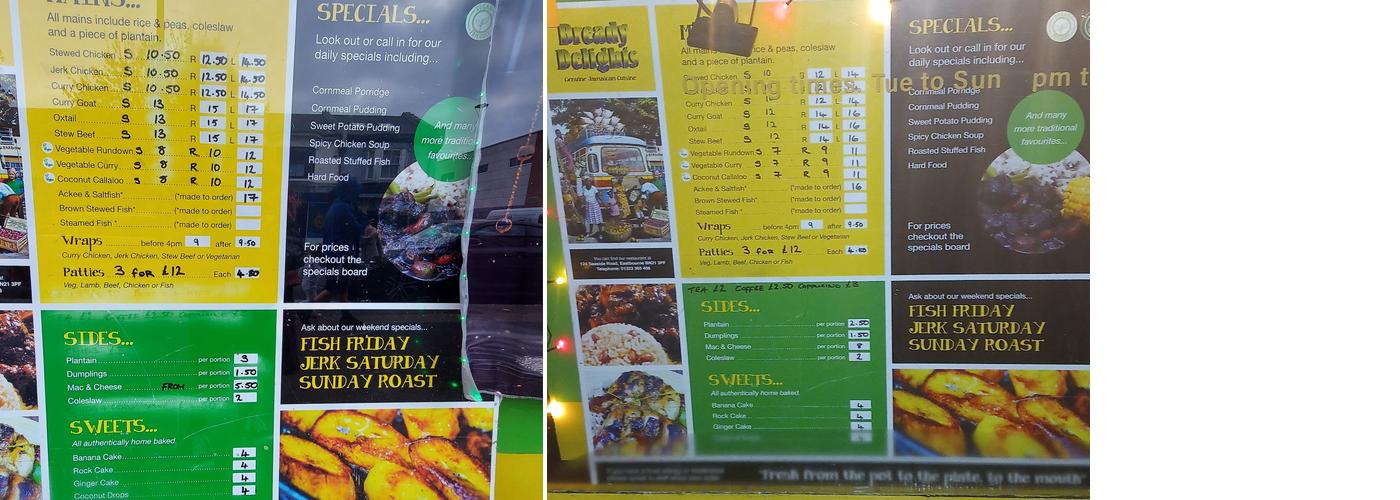 Bready Delights Menu