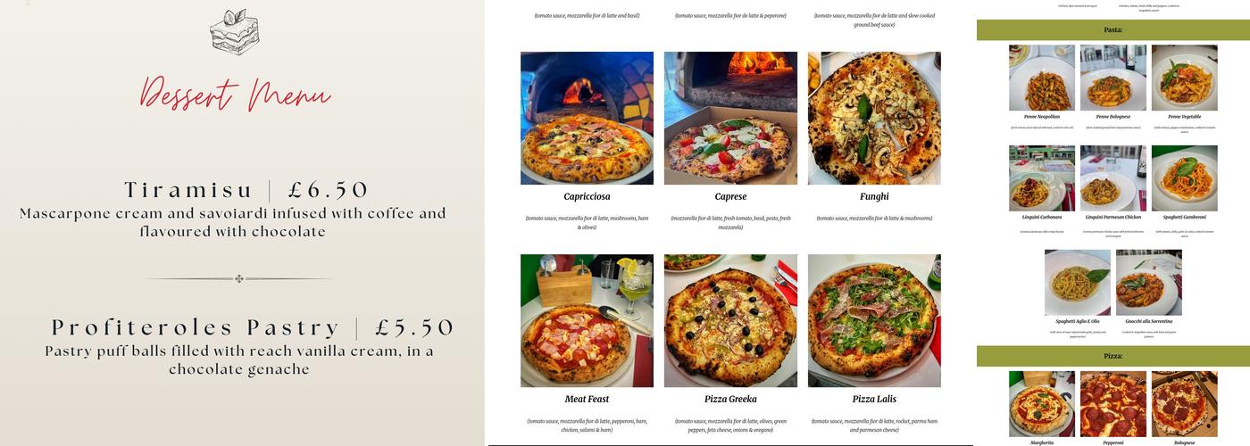 Trattoria LALIS Derby Menu