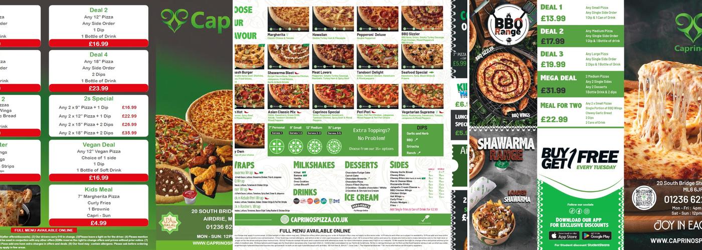 Caprinos Pizza Airdrie Menu