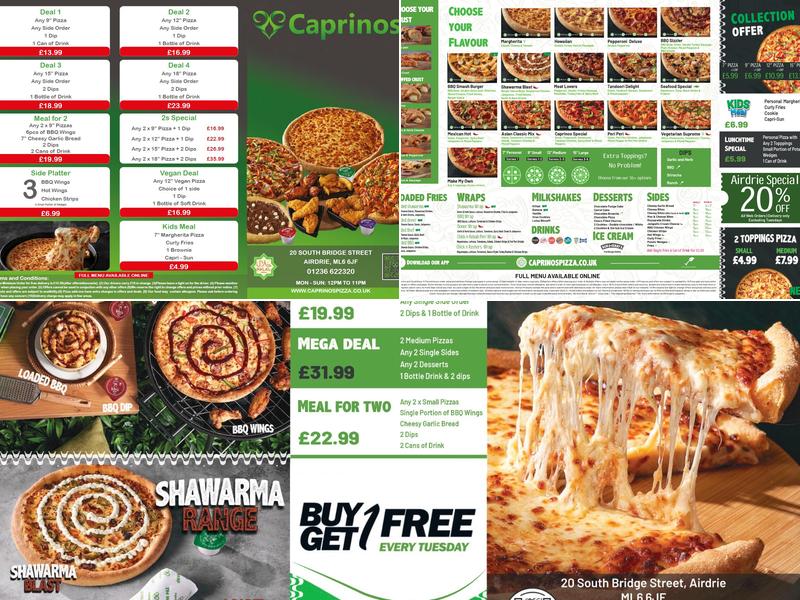 Caprinos Pizza Airdrie Menu