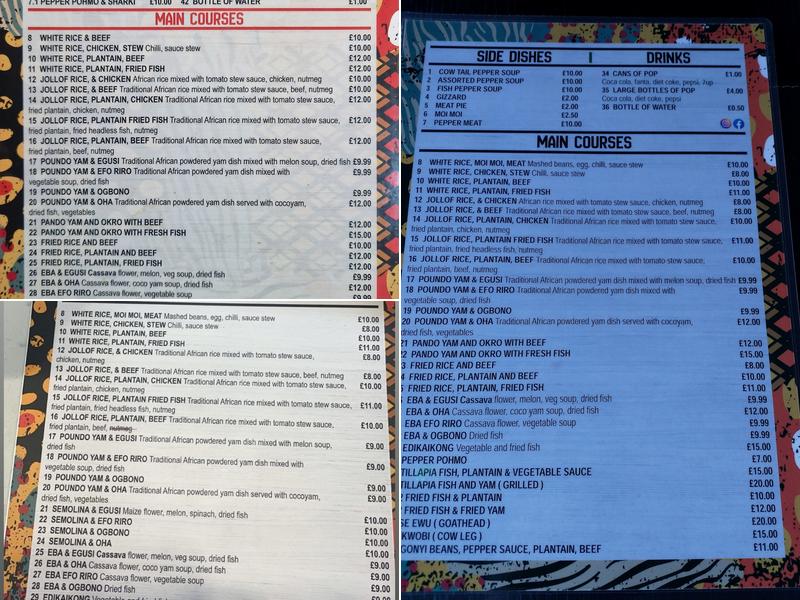 Meal Castle Resturant Menu