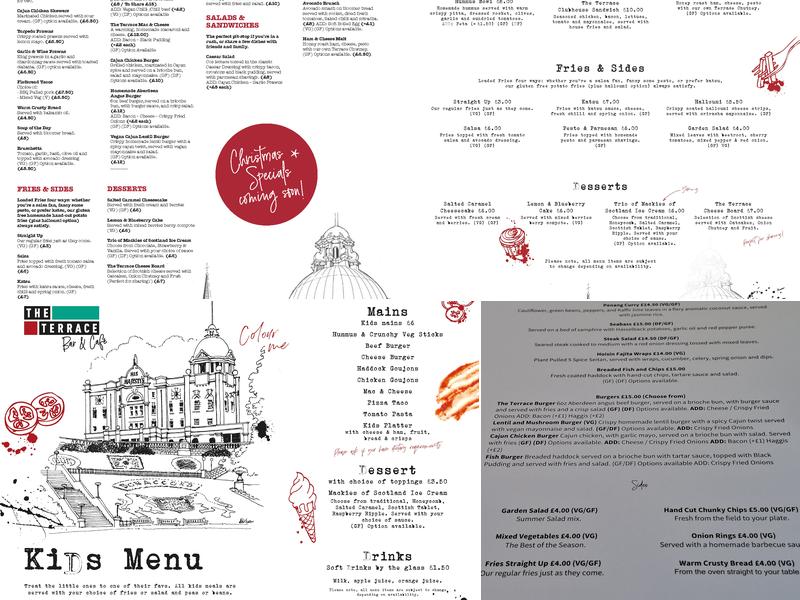 The Terrace Bar and Café Menu