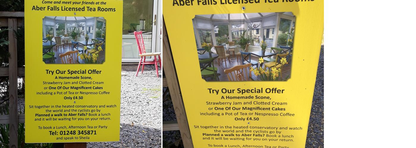 Aber Falls Cafe & Butterfly Rooms Menu