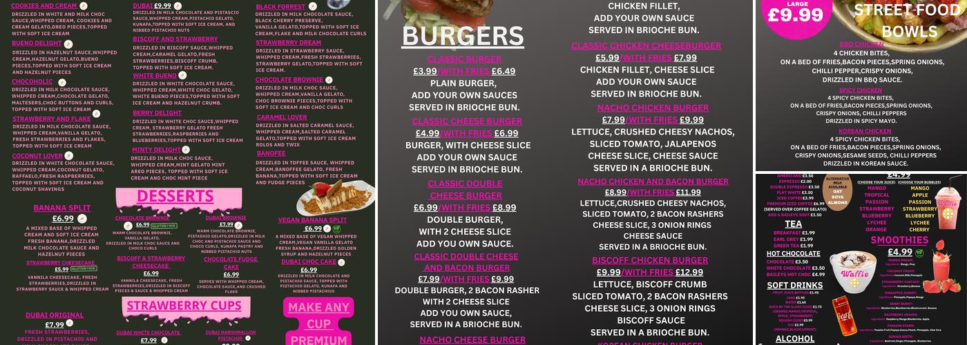 Waffle & More Corby Menu