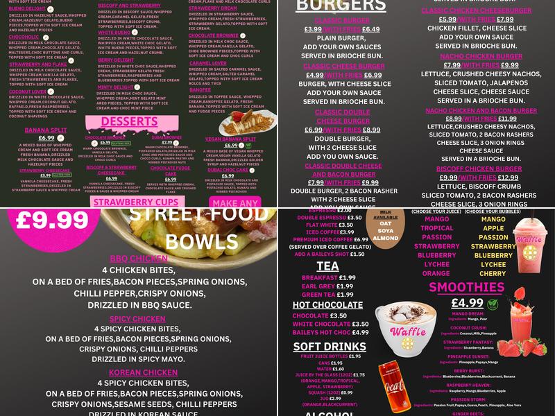 Waffle & More Corby Menu