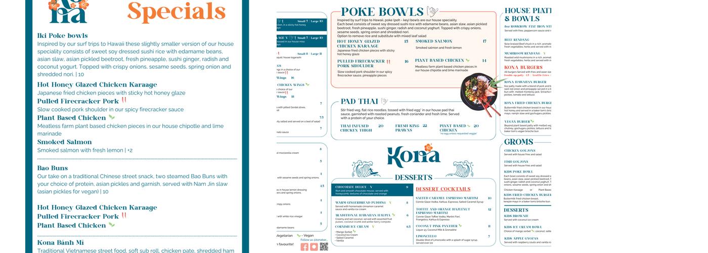 Kona Menu