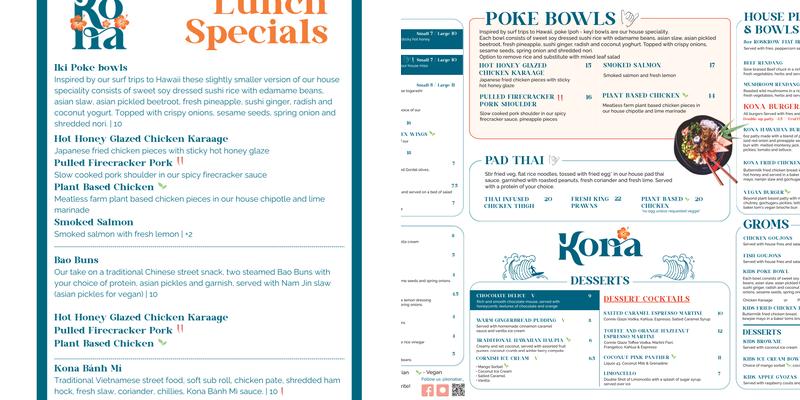 Kona Menu