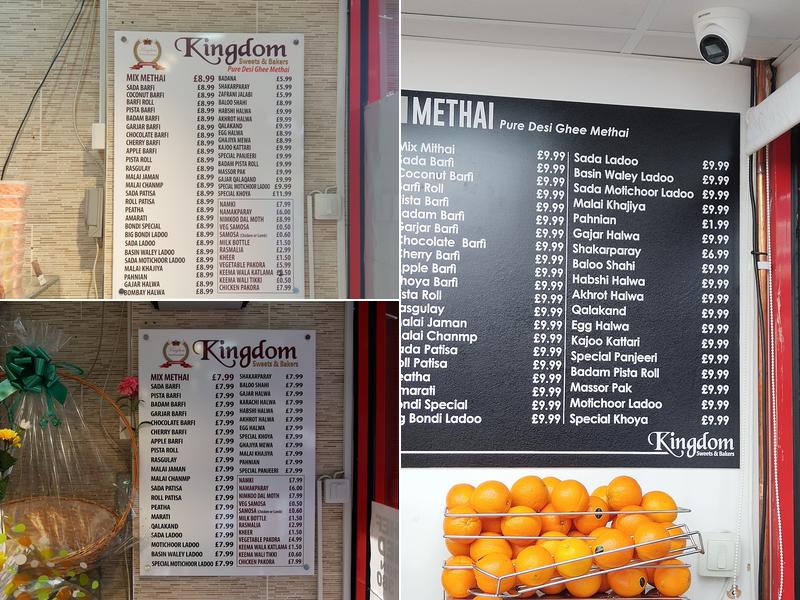 Kingdom Sweets & Bakers Menu