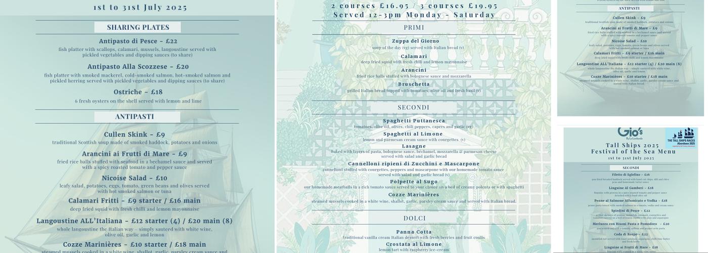 Gio's by La Lombarda Menu