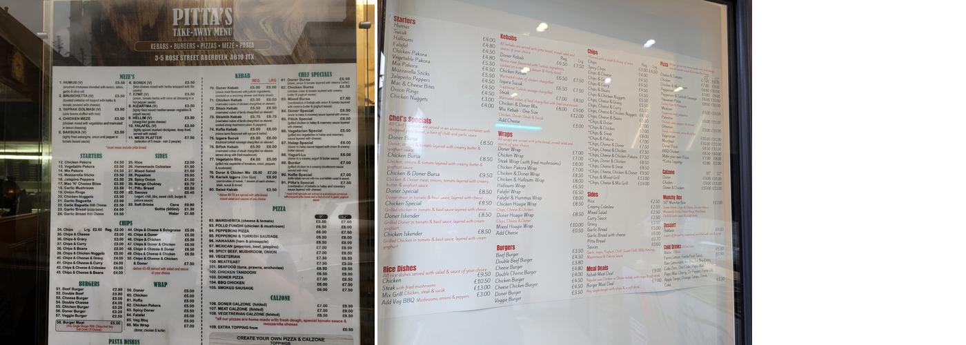Istanbul Kebab Aberdeen Menu