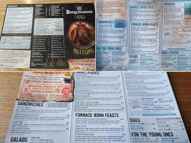 Bugman’s Menu