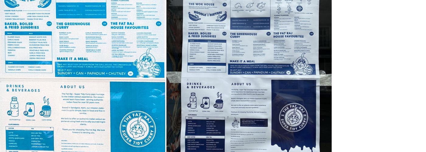 The Fat Raj (Sandgate) Menu