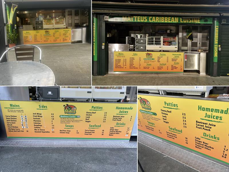 Matteus caribbean cuisine LTD Menu