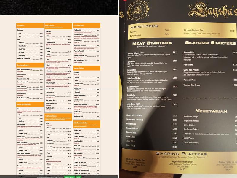 Hawa Spice Menu