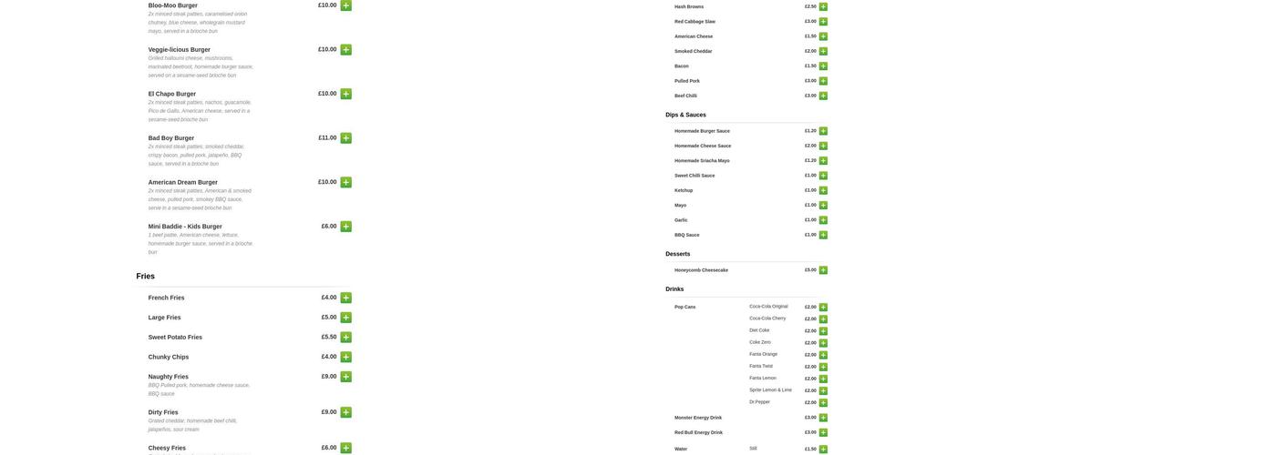 Bad Boys Burgers Hinckley Menu