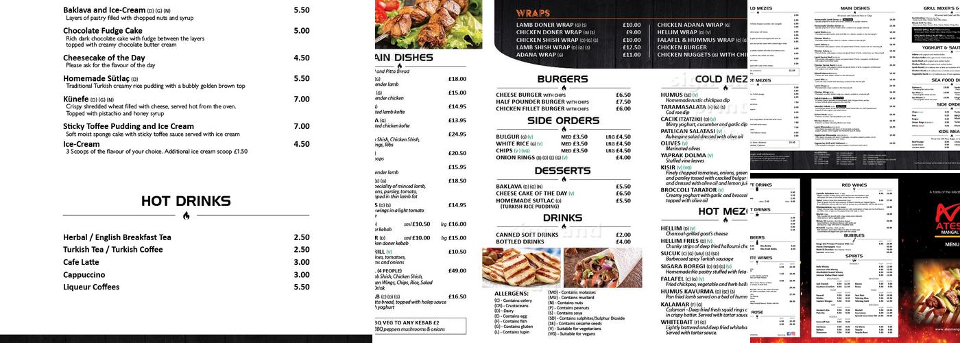 Ates Mangal Meze Bar Menu