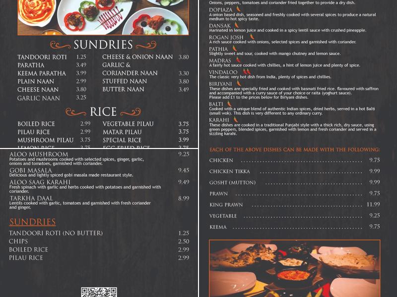 Spice Delight Restaurant & Bar Menu