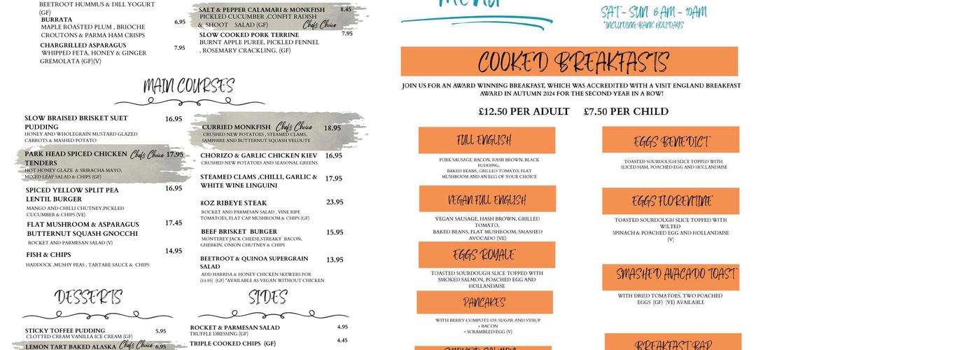 Bishop's Kitchen Menu