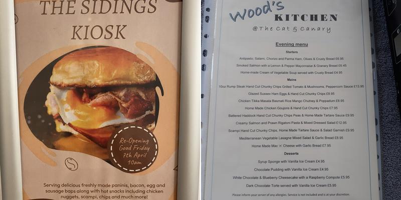 The Old Railway Menu