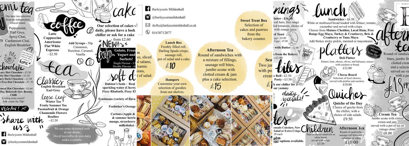 Barleycorn Mildenhall Menu