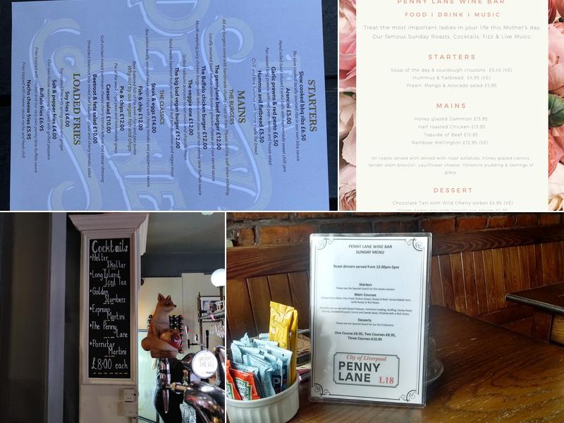 The Penny Lane Menu