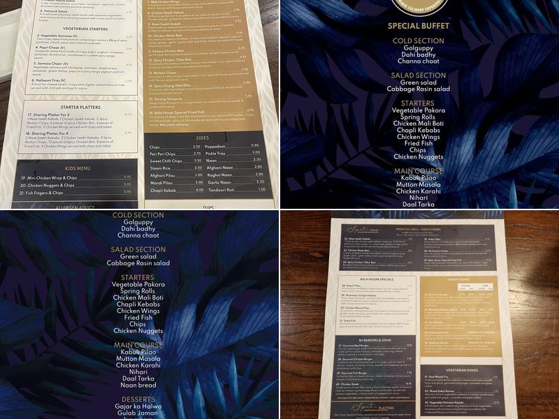 Bala Hissar || Restaurant || Bradford Menu