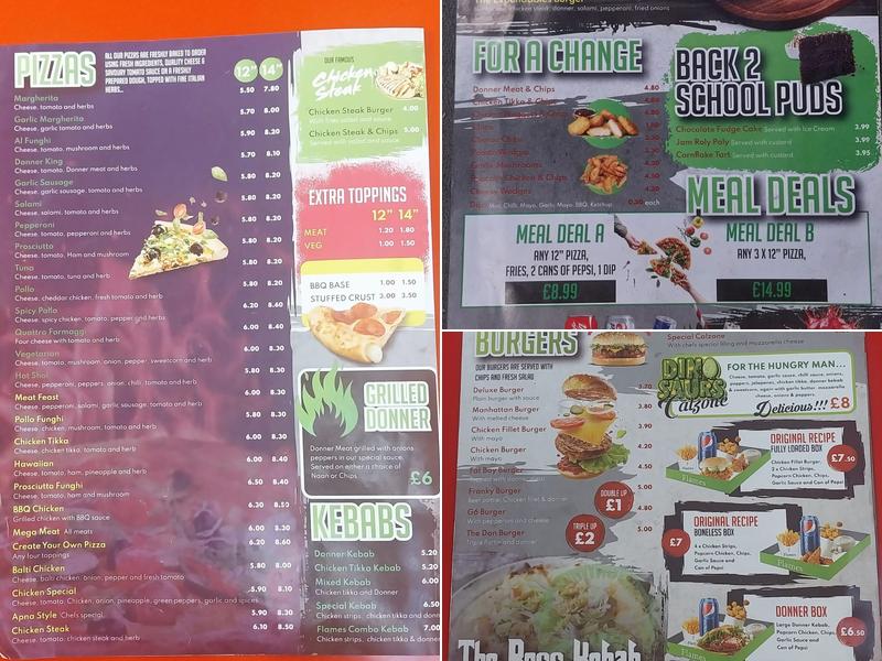 Flames Pizza Bar - Keighley Menu