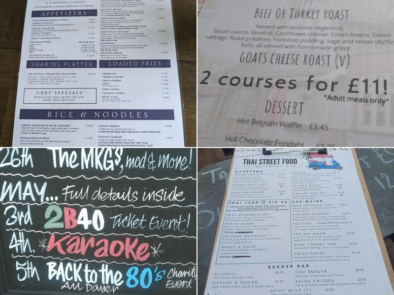 Royal Oak Menu
