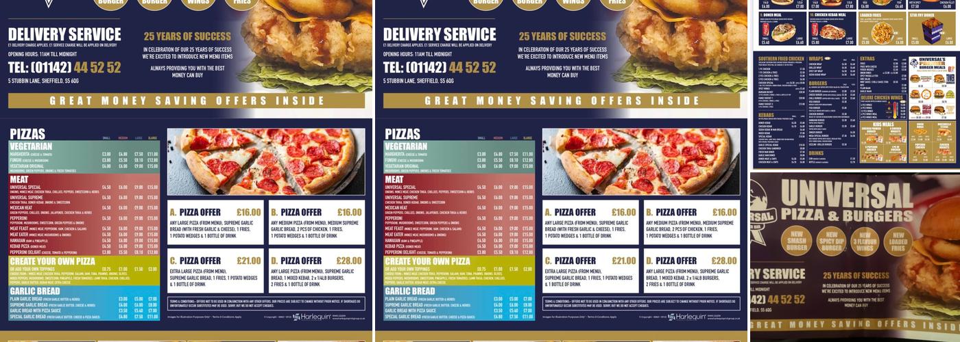 Universal Pizza & Burger Bar Menu