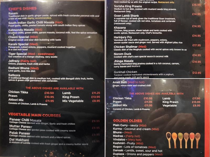 Wild Spice Aberdeen Menu