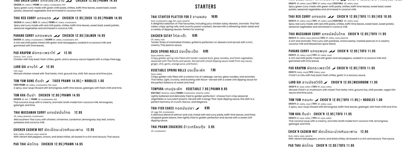 Nok Nok Mumbles Menu