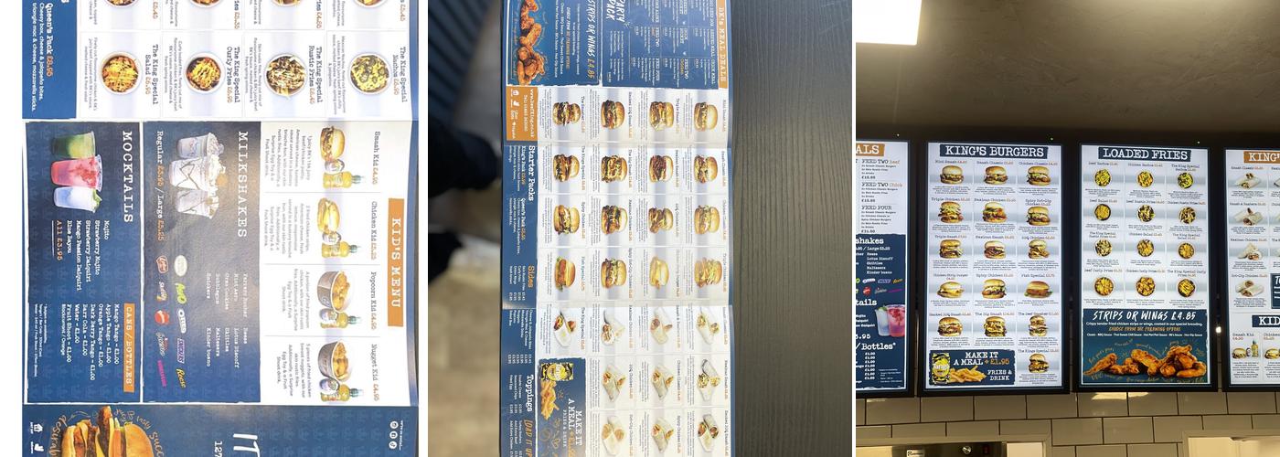 Beef King Addlestone Menu