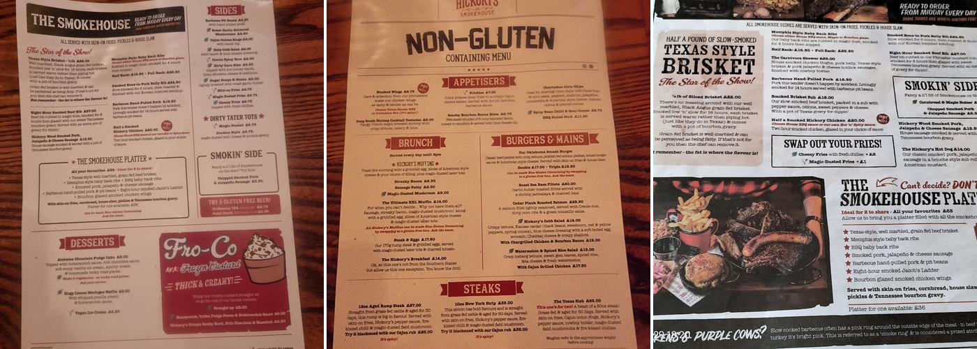 Hickory's Smokehouse York Menu