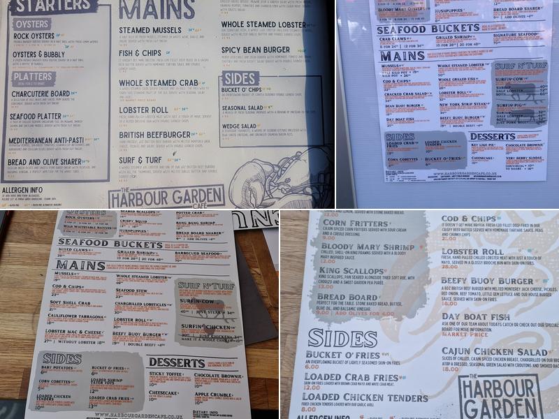 The Harbour Garden Menu