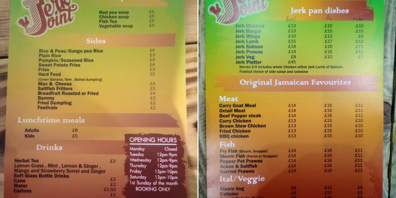 The Jerk Joint Menu