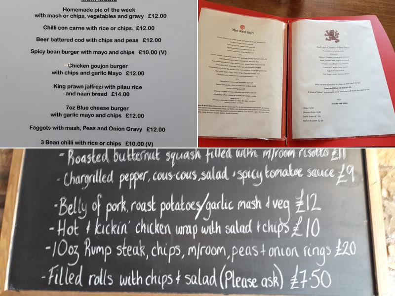 Red Lion Menu