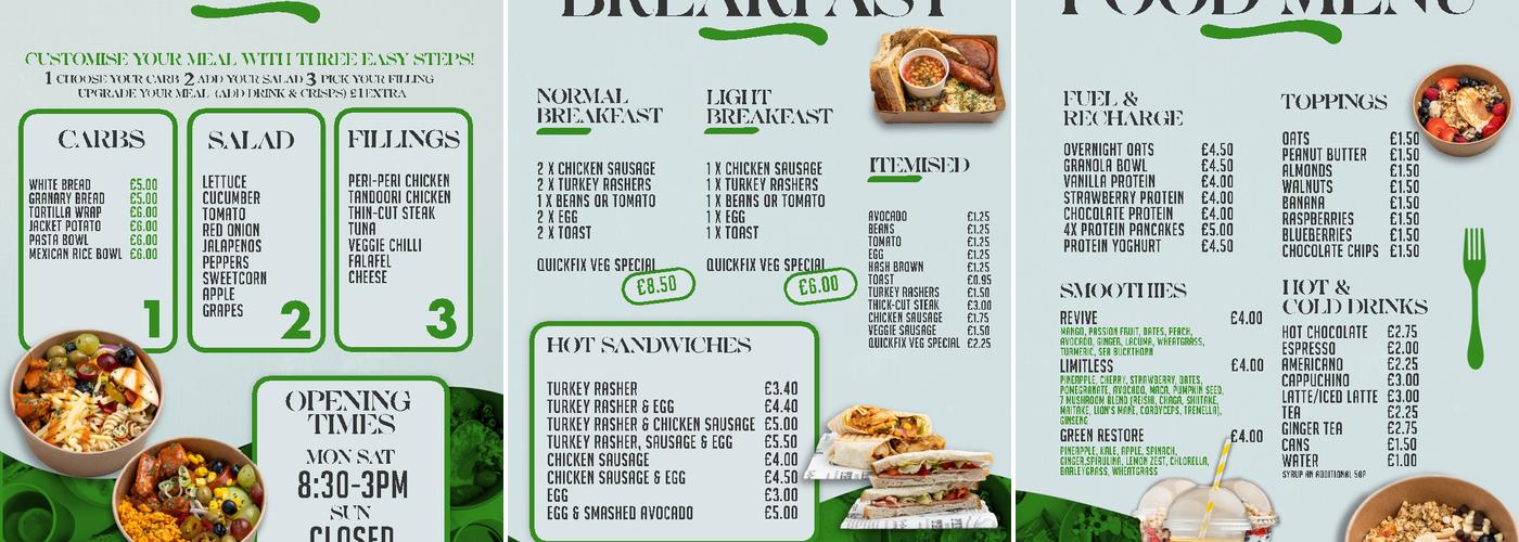Quickfix Diner Menu