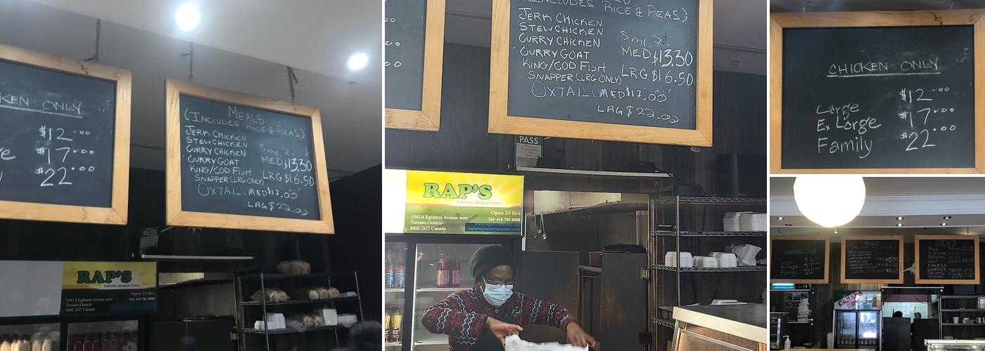 RAP'S Menu