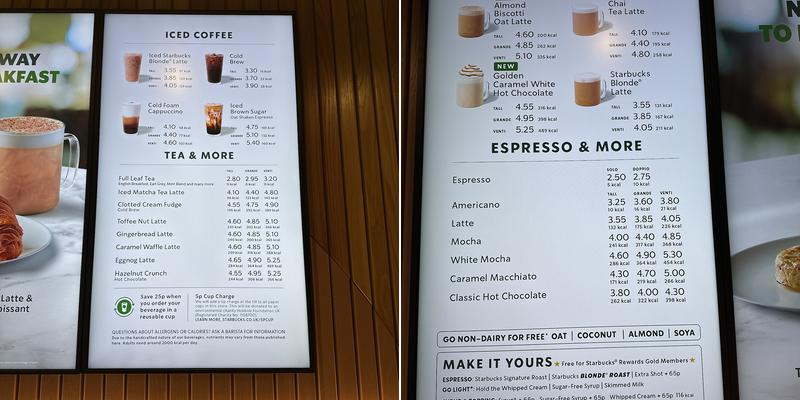 Starbucks Menu