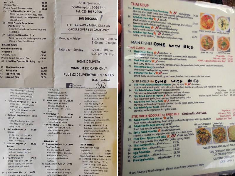 YummyThai Noodle Bar Menu