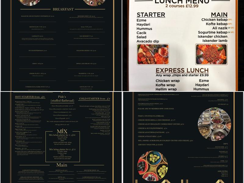 Laila Turkish Cuisine Menu