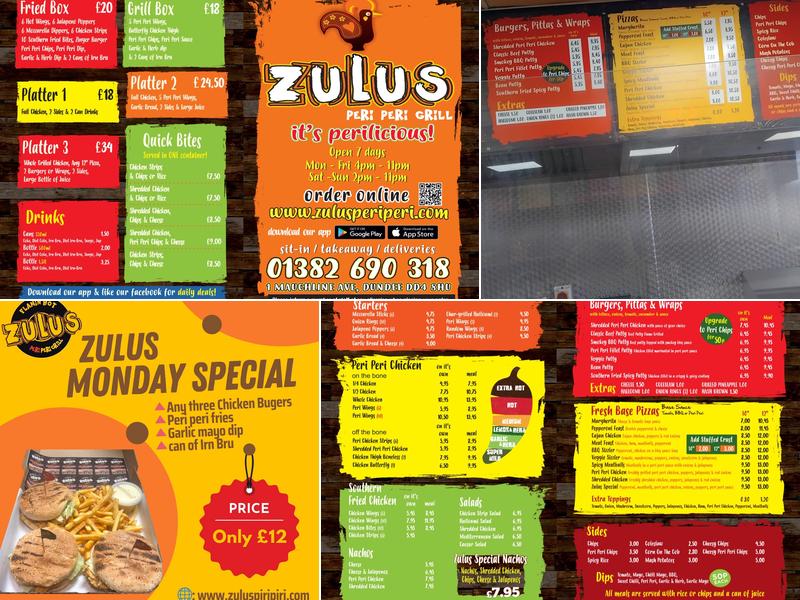 Zulus Peri Peri Grill Aberdeen Menu