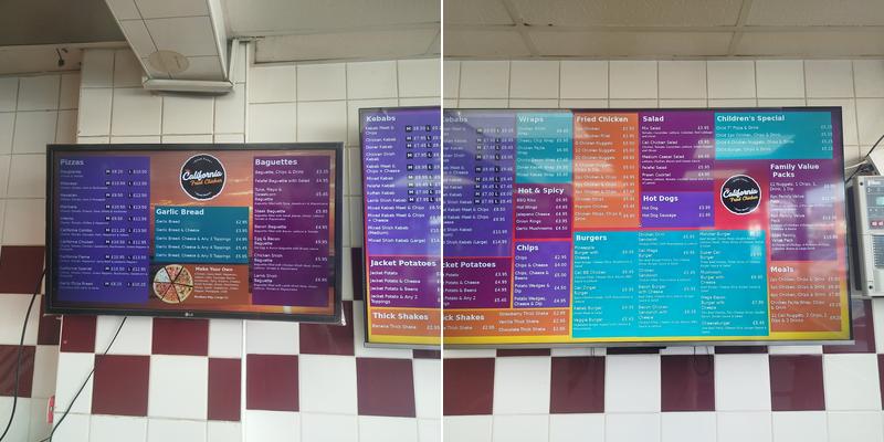 California Fried chicken& Pizzas Menu