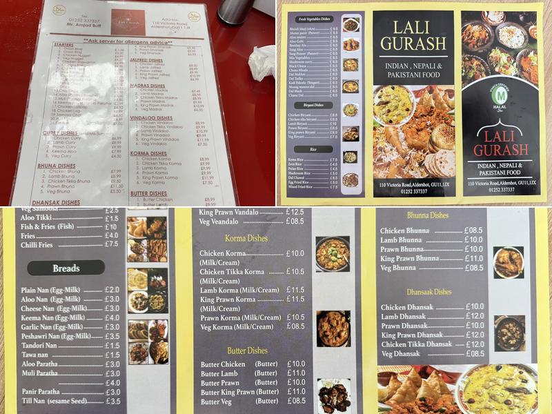 Lali Gurash Menu