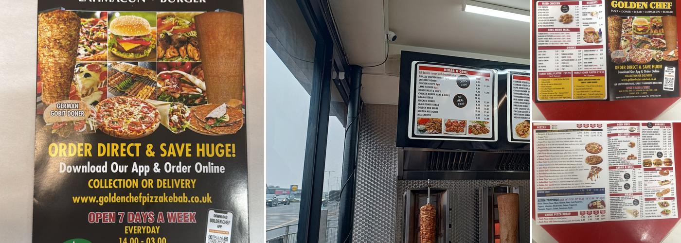 Golden Chef Kebab Pizza Menu