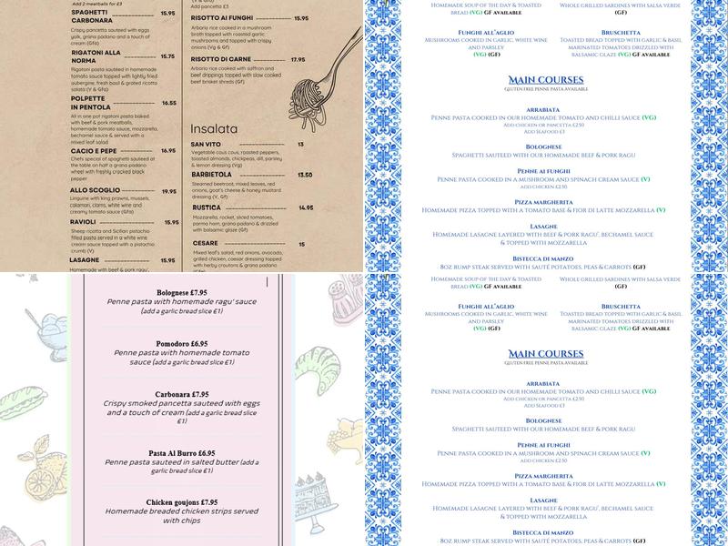 Bella Ciao Swansea Menu