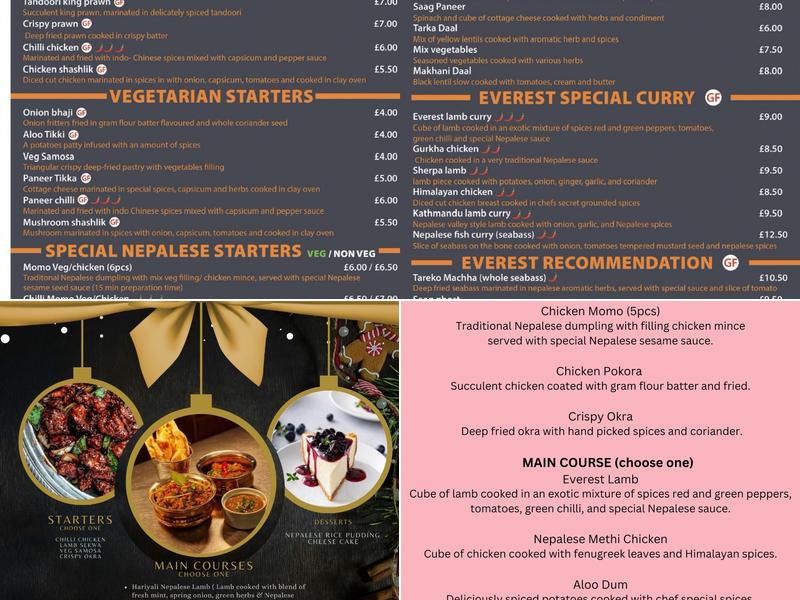 Everest Cafe Menu