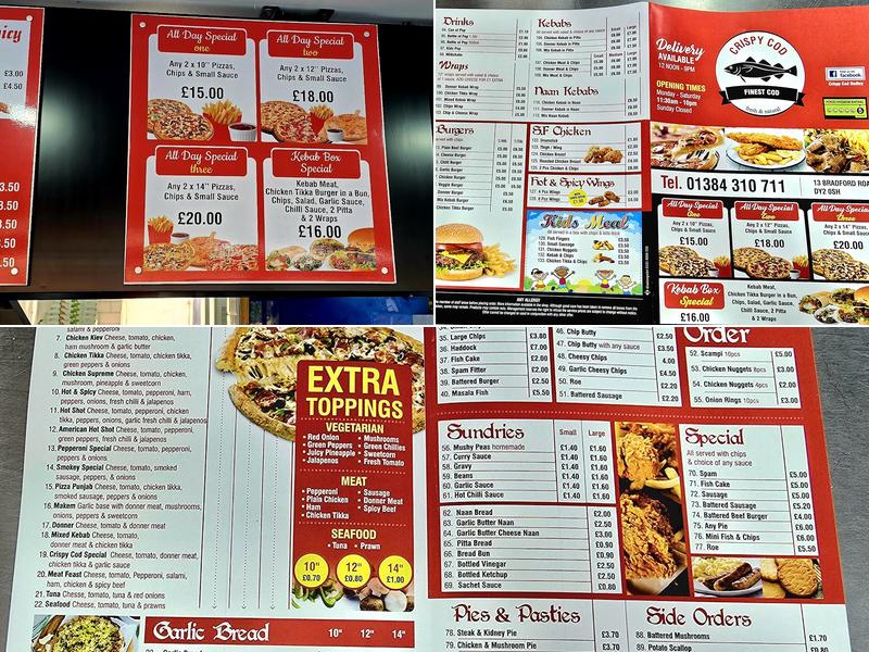 Crispy Cod Fish & Chips Menu