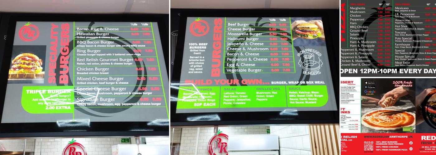 Red Relish Armthorpe Menu